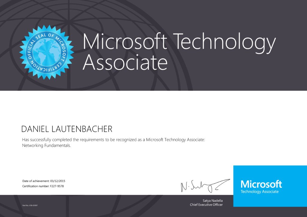 Microsoft Technology Associate Networking