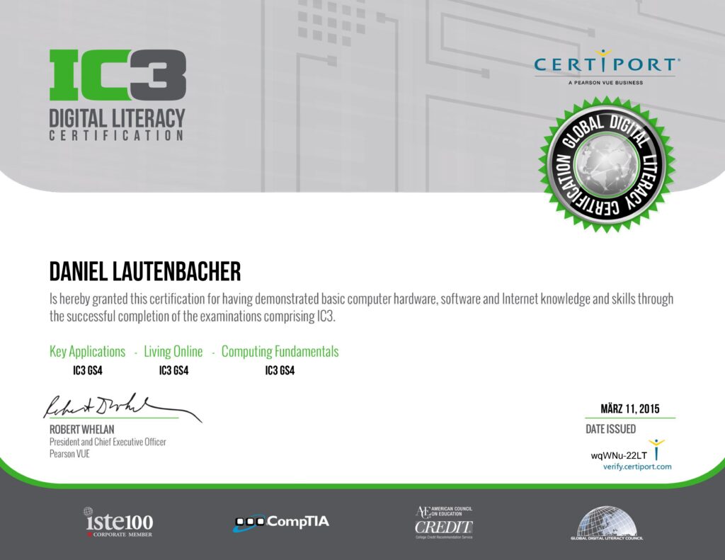 IC3 Zertifikat